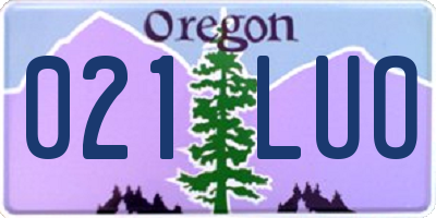 OR license plate 021LUO