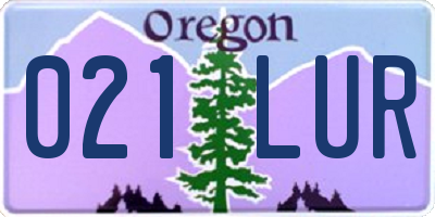 OR license plate 021LUR