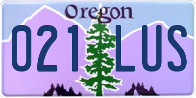 OR license plate 021LUS