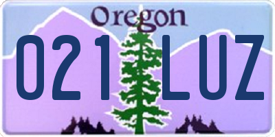 OR license plate 021LUZ