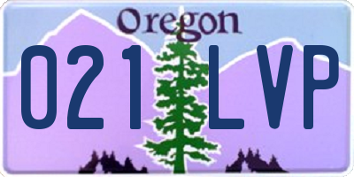OR license plate 021LVP