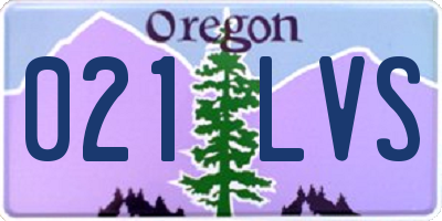 OR license plate 021LVS