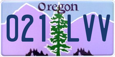 OR license plate 021LVV