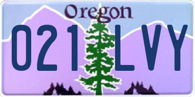 OR license plate 021LVY