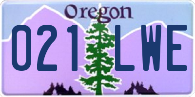 OR license plate 021LWE