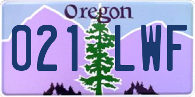 OR license plate 021LWF