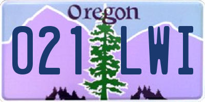 OR license plate 021LWI