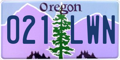 OR license plate 021LWN