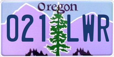 OR license plate 021LWR
