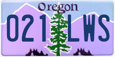 OR license plate 021LWS