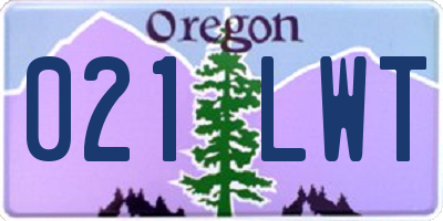 OR license plate 021LWT