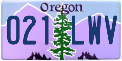 OR license plate 021LWV