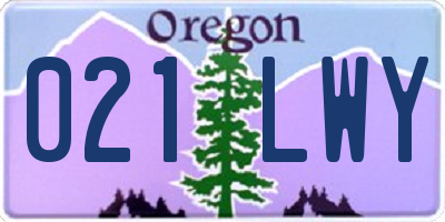 OR license plate 021LWY