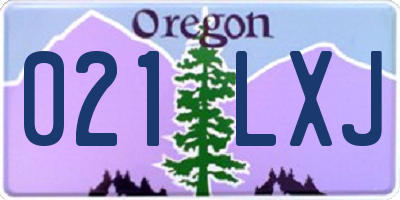 OR license plate 021LXJ