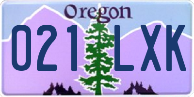 OR license plate 021LXK
