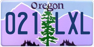 OR license plate 021LXL