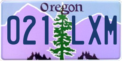 OR license plate 021LXM