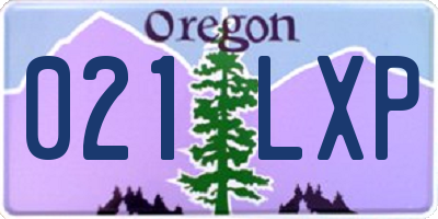 OR license plate 021LXP