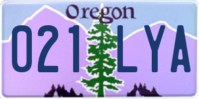 OR license plate 021LYA