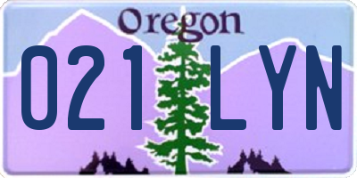 OR license plate 021LYN