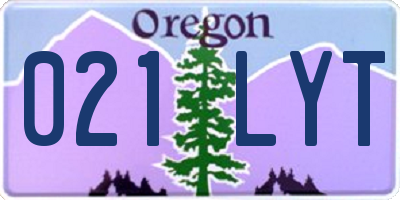 OR license plate 021LYT