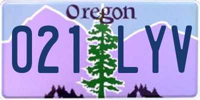 OR license plate 021LYV