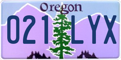 OR license plate 021LYX