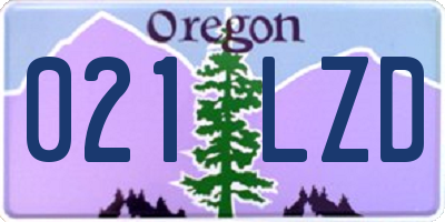 OR license plate 021LZD