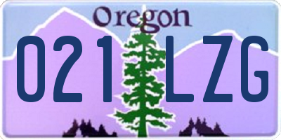 OR license plate 021LZG