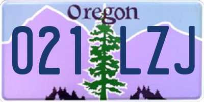 OR license plate 021LZJ