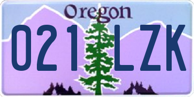 OR license plate 021LZK