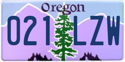 OR license plate 021LZW