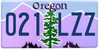 OR license plate 021LZZ