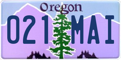 OR license plate 021MAI