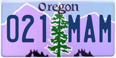 OR license plate 021MAM