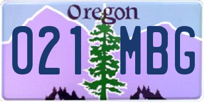 OR license plate 021MBG