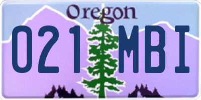 OR license plate 021MBI