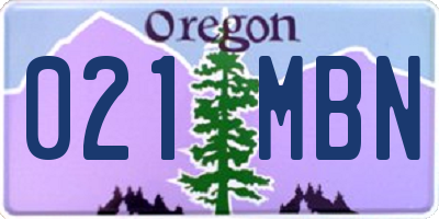 OR license plate 021MBN