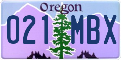 OR license plate 021MBX