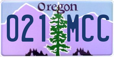 OR license plate 021MCC