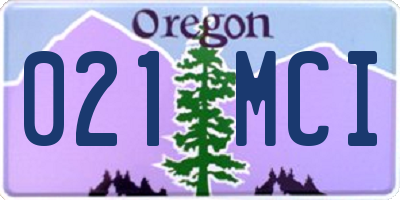 OR license plate 021MCI