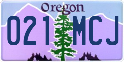 OR license plate 021MCJ