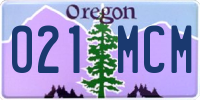 OR license plate 021MCM