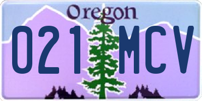 OR license plate 021MCV