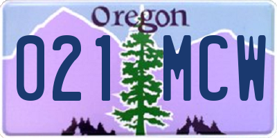 OR license plate 021MCW