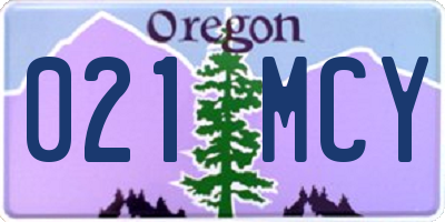 OR license plate 021MCY