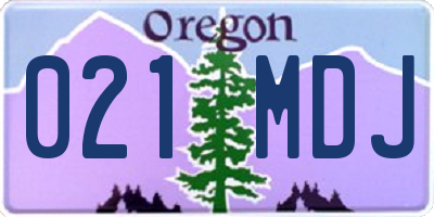 OR license plate 021MDJ