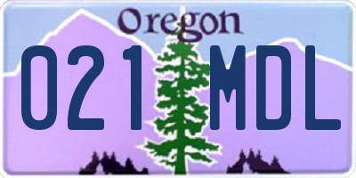 OR license plate 021MDL