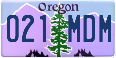 OR license plate 021MDM