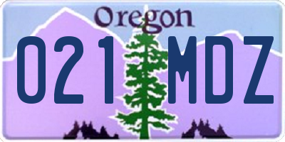 OR license plate 021MDZ